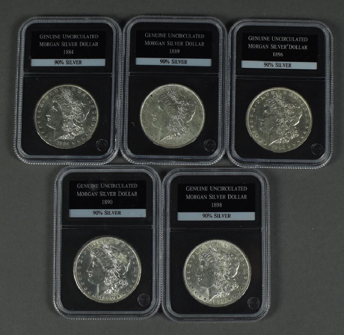 Five Morgan Dollars, Grading AU or Better Dates include (1 of 2)