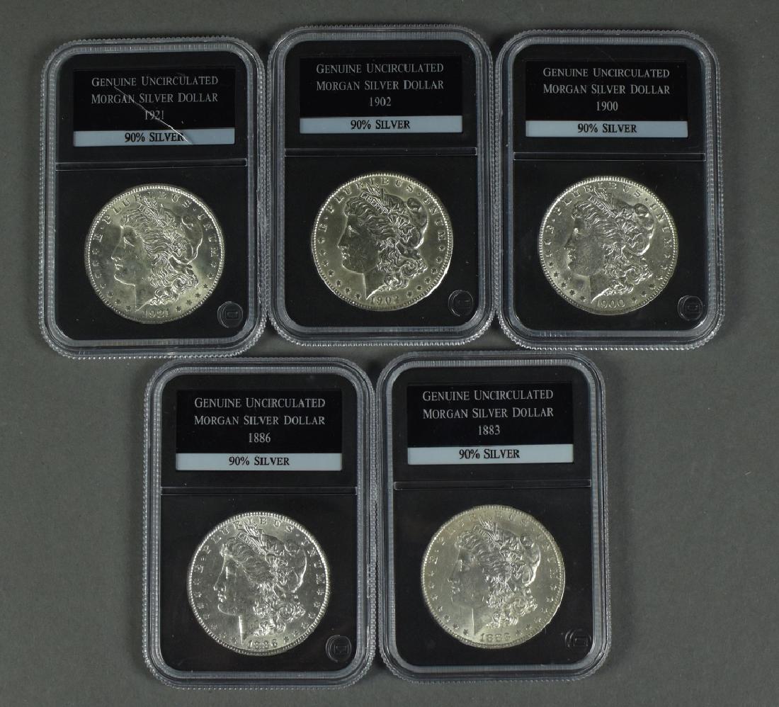 Five Morgan Dollars, Grading AU or Better Dates include (1 of 2)