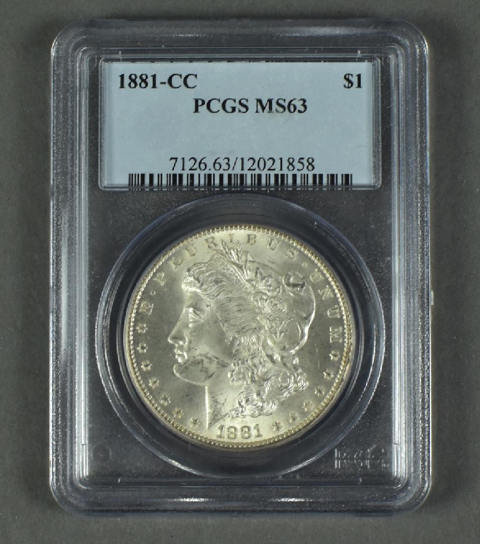 Scare 1881-CC Morgan Dollar PCGS Graded MS63. Nice (1 of 2)