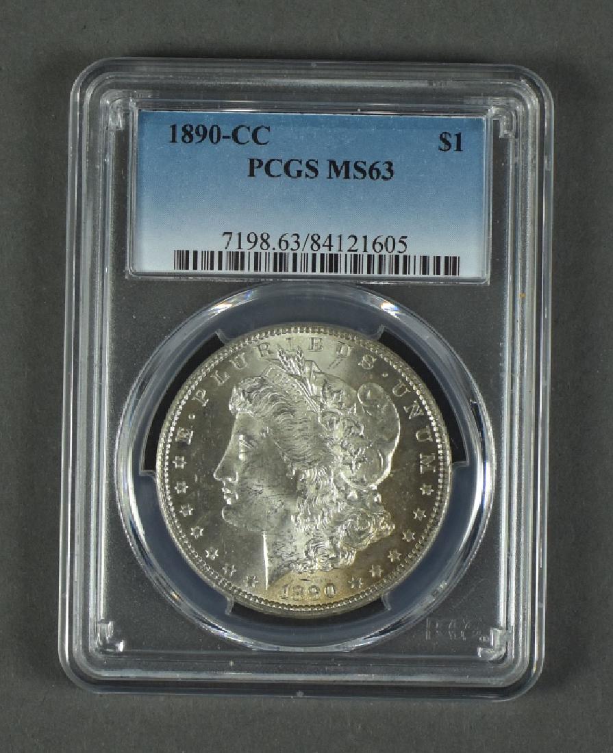 1890-CC Morgan Dollar PCGS Graded MS63; this issue is (1 of 2)