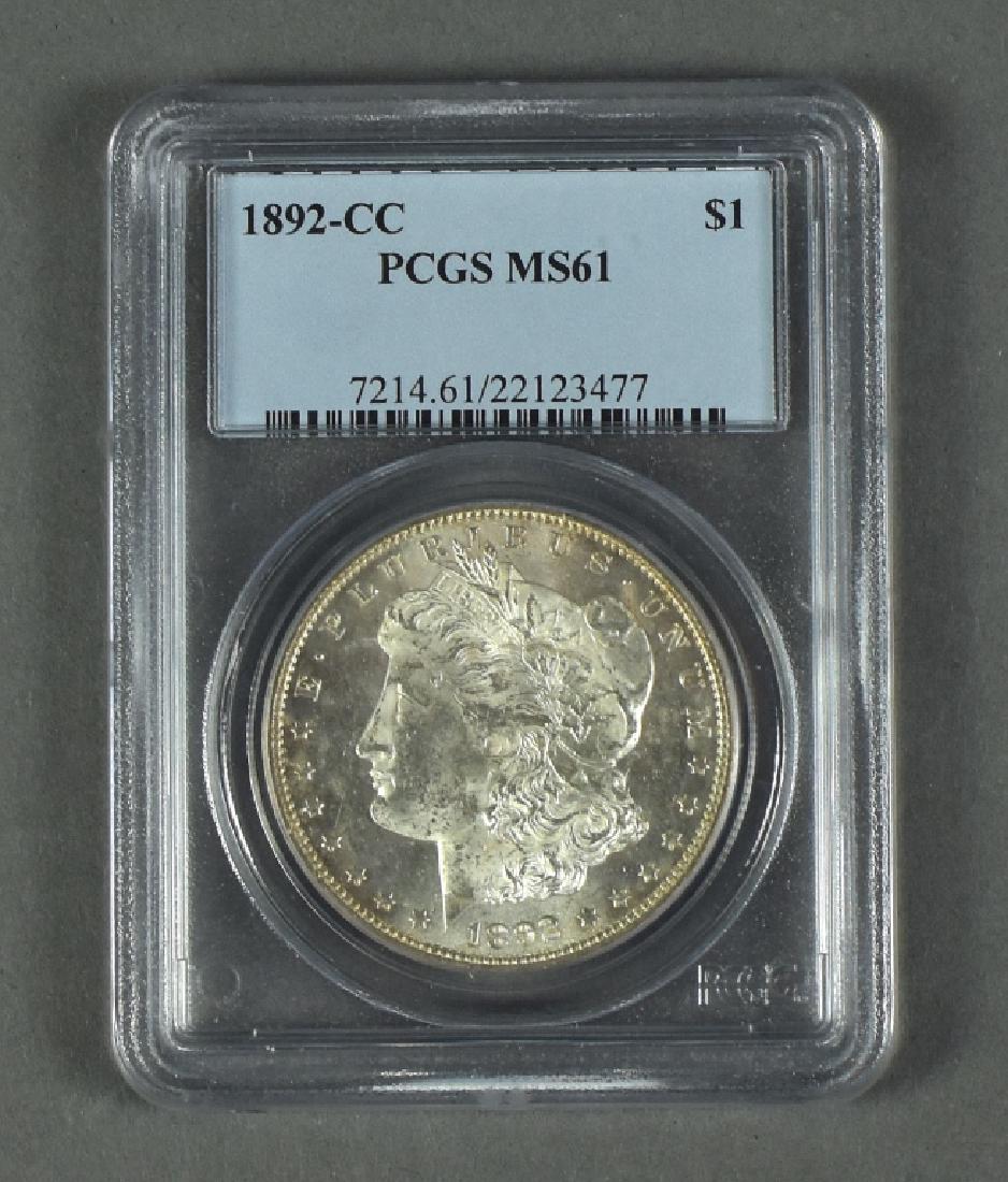 Rare 1892-CC Morgan Dollar This issue is graded MS61 by (1 of 2)