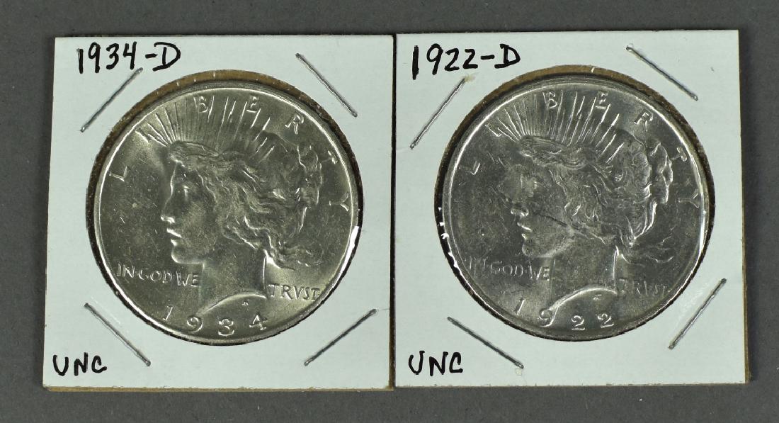 Two Better Date/Grade Peace Dollars 1922-D (1 of 2)