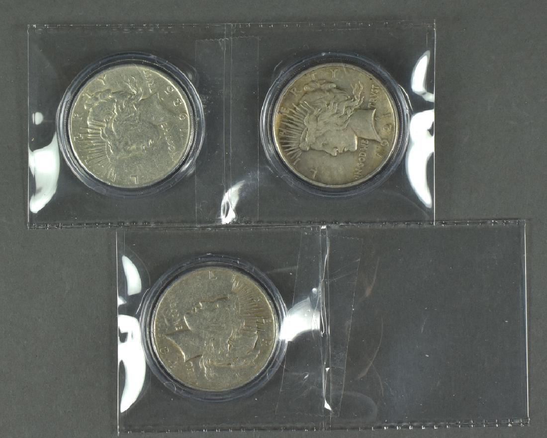 Three Better Date Peace Dollars Includes 1921 (VF+); (1 of 2)