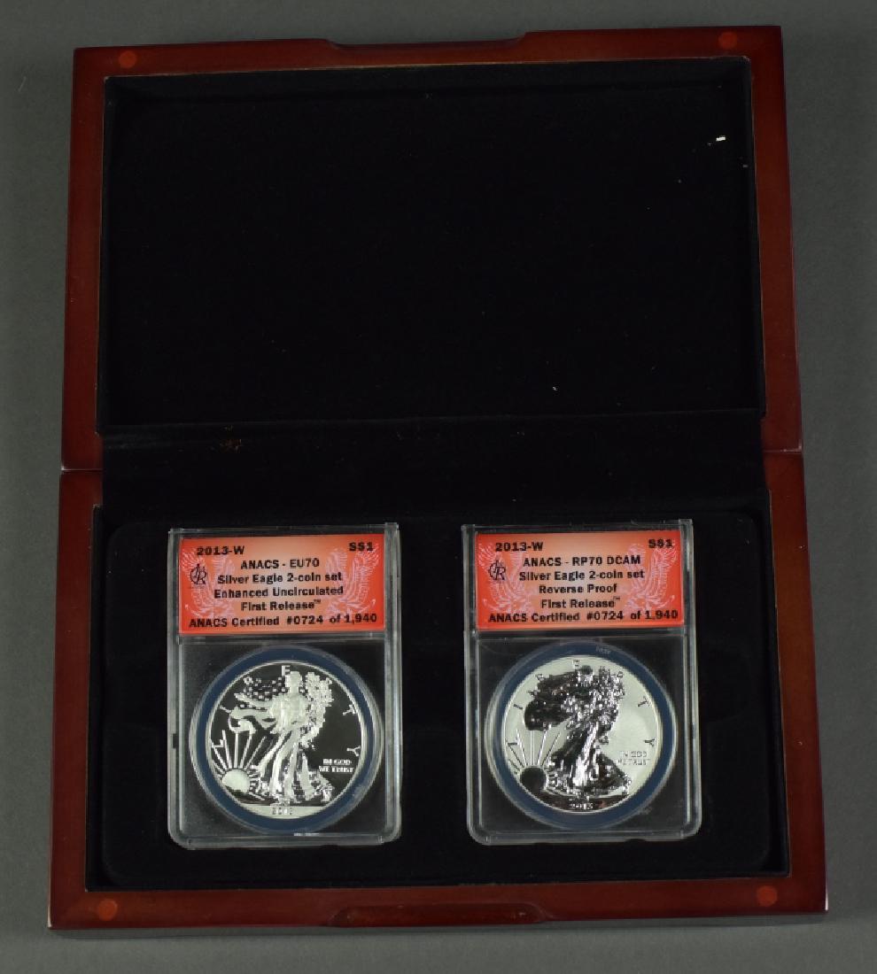 2013 Silver Eagle Two Coin Proof Set W Mint Mark; (1 of 3)