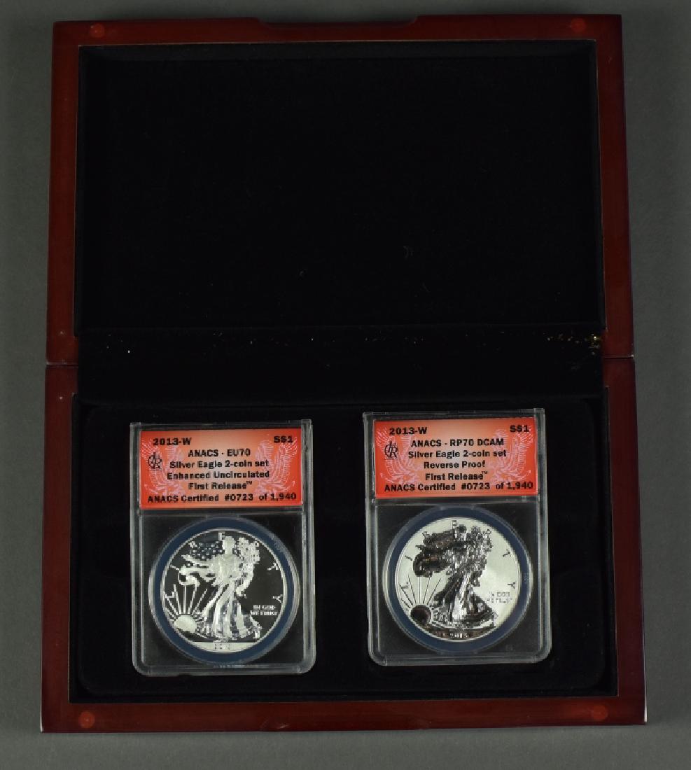 2013 Silver Eagle Two Coin Proof Set W Mint Mark; (1 of 3)