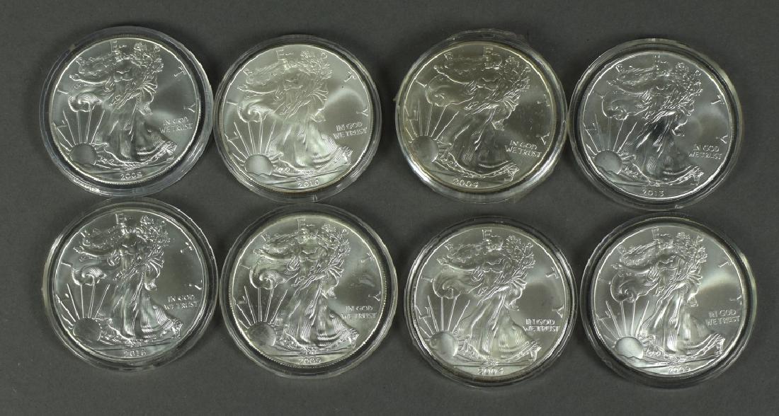 Eight Silver Eagles, All Uncirculated Dates are 2004 (2 (1 of 2)