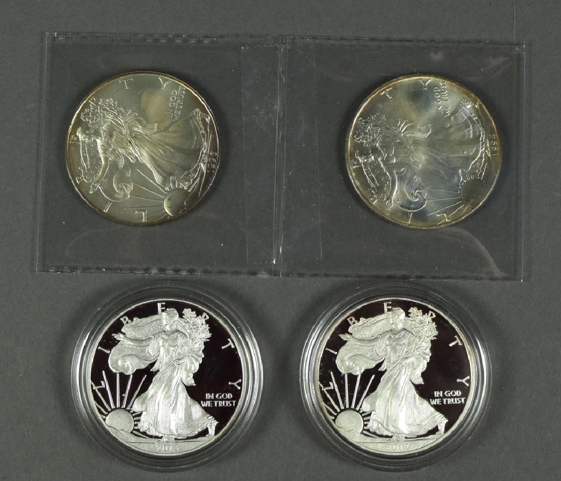 Four Silver Eagles Includes 1994 and 1996 - better (1 of 2)