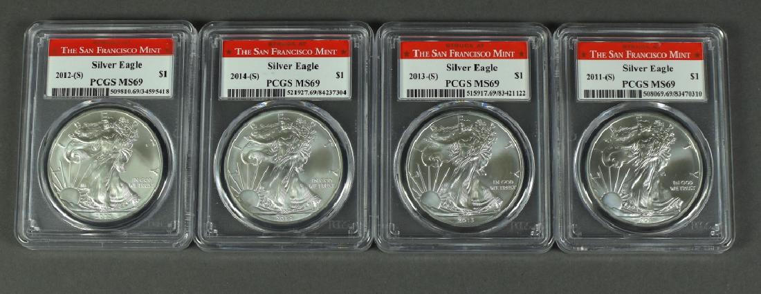 Four Silver Eagles Dates are 2011, 2012, 2013, and (1 of 2)