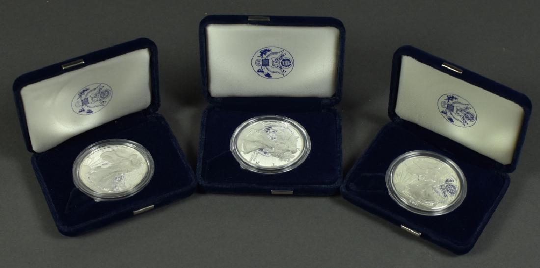 Three Proof Silver Issues (Eagles) Dates are 2001, 2002 (1 of 4)