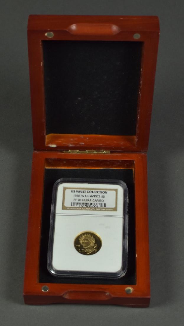 1988-W Olympics $5 Gold Coin Graded proof 70 Ultra (1 of 3)