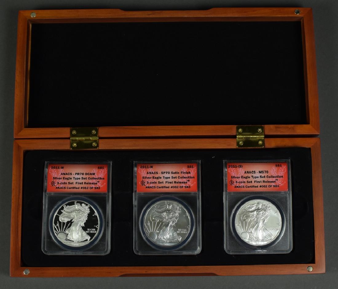 2011 Three-Coin Silver Eagle Set Includes 2011-W Proof (1 of 3)
