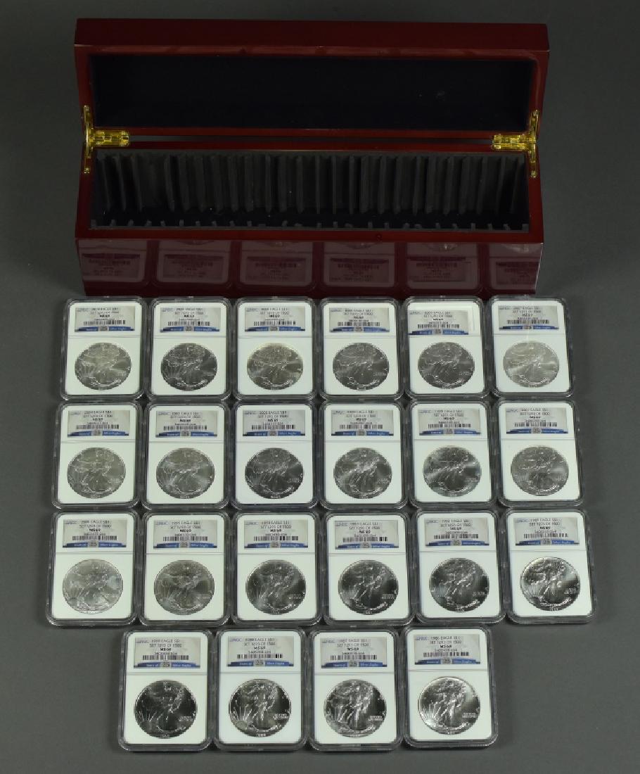 Run of Silver Eagles All graded MS 69 by NGC.  Starts (1 of 5)
