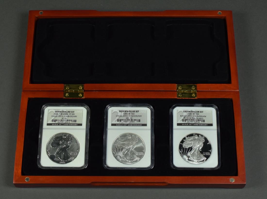 20th Anniversary 3-Coin Silver Eagle Set Includes (1 of 3)