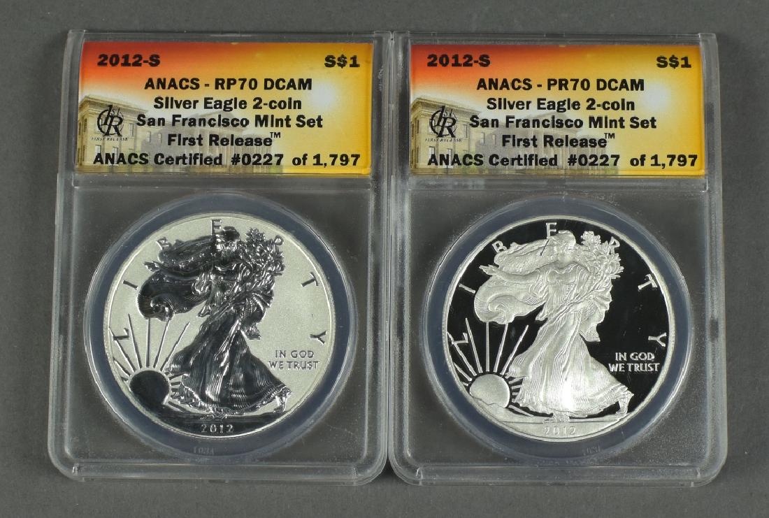 2012-S Silver Eagle Two-Coin Proof Set Proof and (1 of 2)