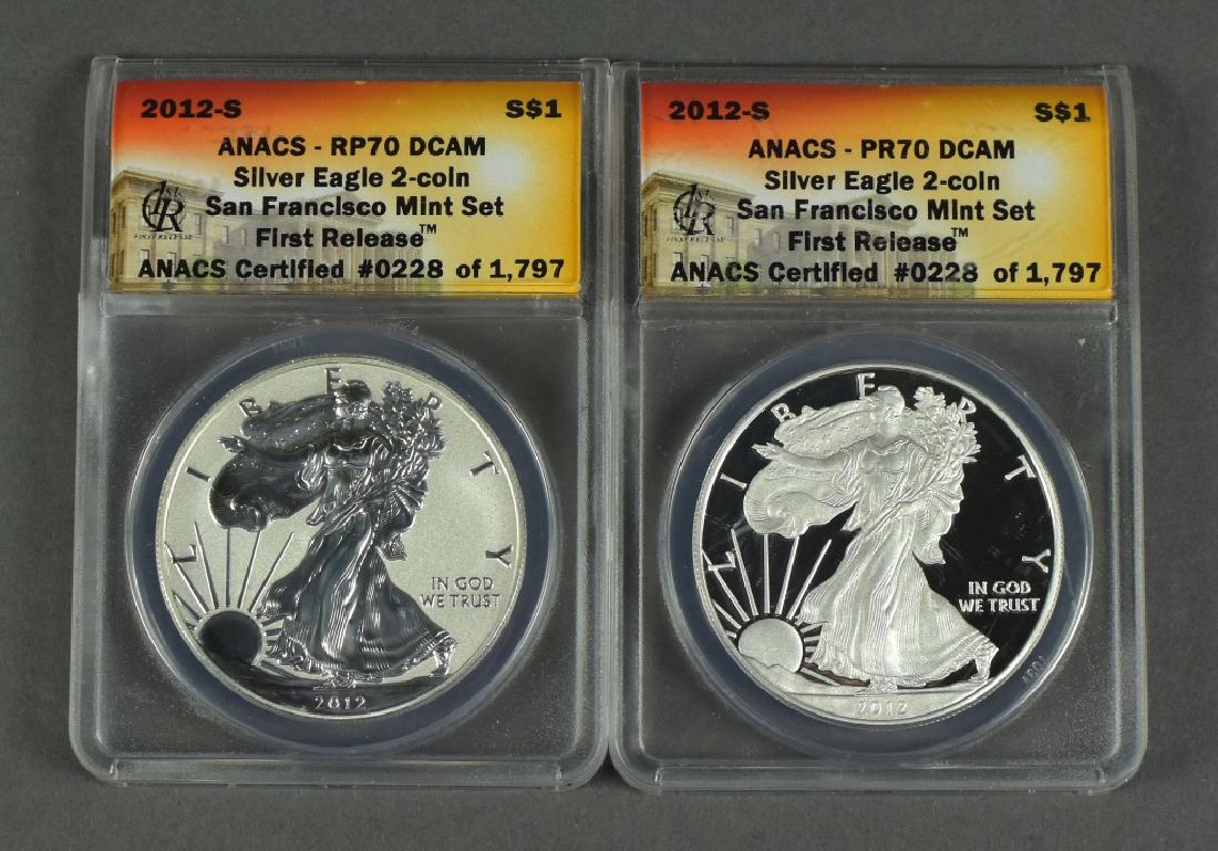 2012-S Silver Eagle Two-Coin Proof Set Proof and (1 of 2)