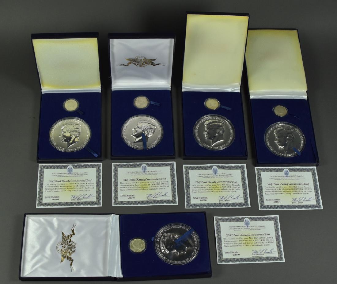Five 1/2 Pound Kennedy Commemorative Coins .999  silver (1 of 4)