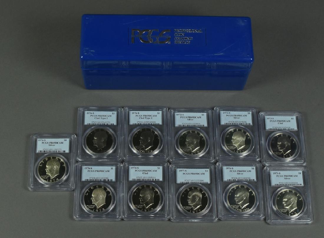 Eleven Coin Proof Run of Eisenhower Dollars All clad (1 of 4)