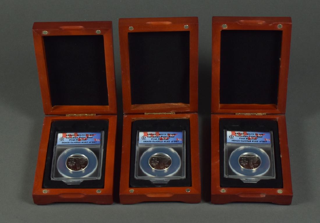 Three 2012 Canadian Silver Coins Polar Bear $20 coins (1 of 3)