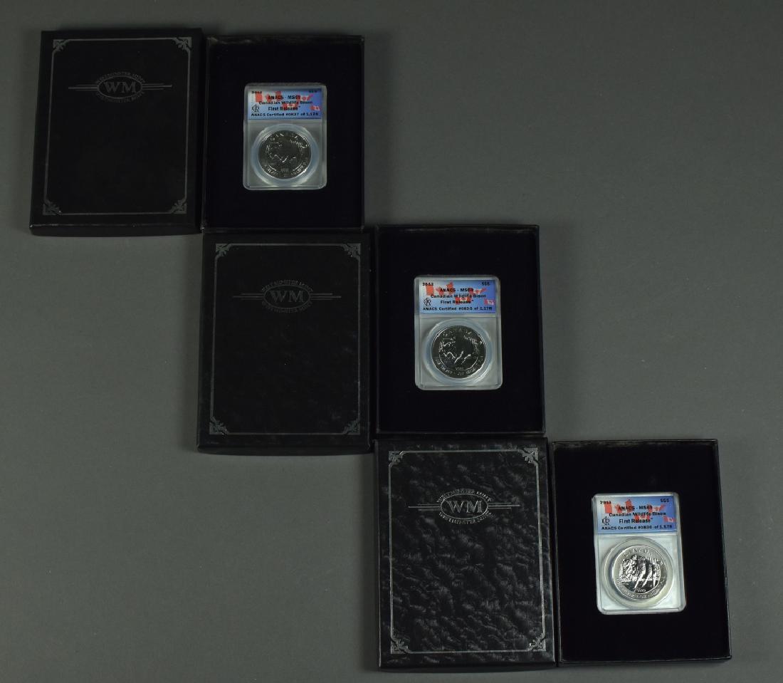 Three 2013 Canadian Silver Coins Wildlife 1 oz. silver (1 of 3)