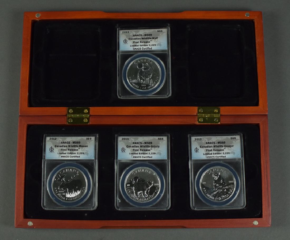 Four Canadian Silver Coins Wildlife 1 oz. coins (1 of 5)