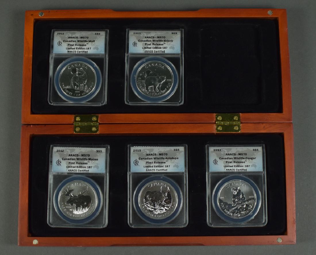 Five Canadian Silver Coins Wildlife 1 oz. coins (1 of 4)
