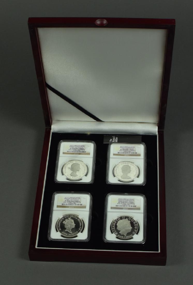 Four 2013 Great Britain Five Pound Silver Coins Each (1 of 4)