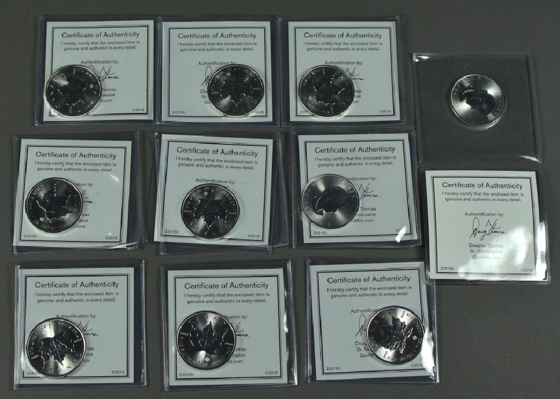 Ten 2018 Canadian 1 oz. Silver Maple Leaves Coins All (1 of 5)