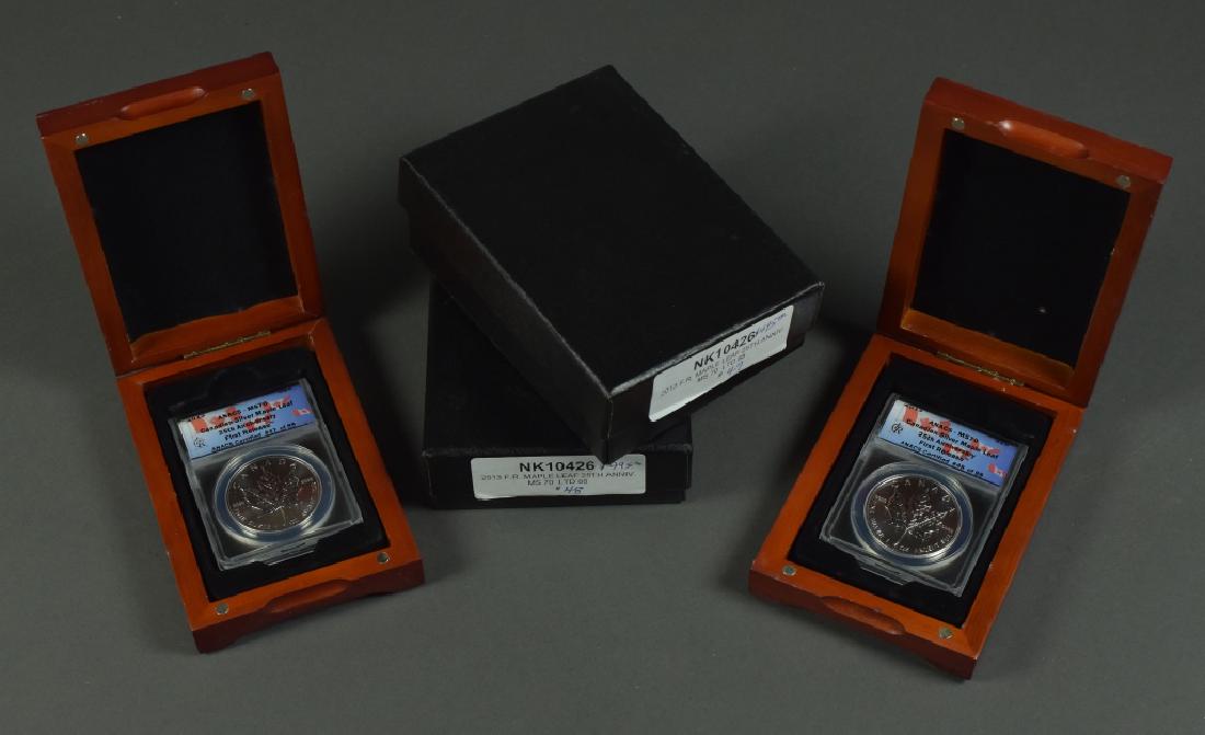 Two 2013 Canadian Silver Coins Maple Leaf First Release (1 of 3)