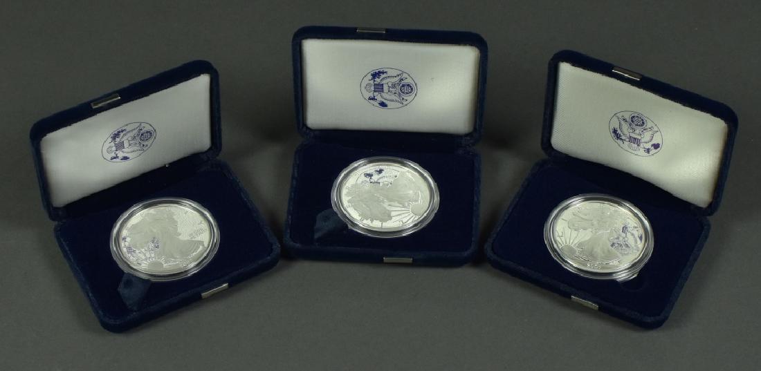 Three Proof Silver Eagles In mint boxes; dated 2007 (2 (1 of 4)