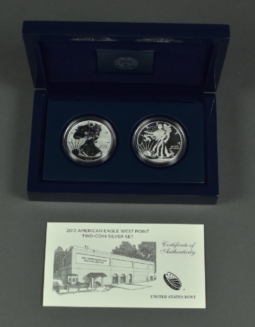 2013 Silver Eagle West Point 2-Coin Set Contains one (1 of 3)