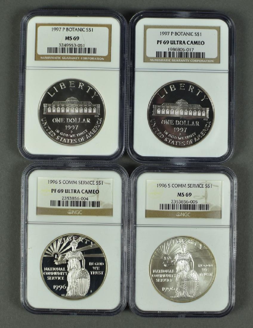 Four US Commemorative Dollars 1996S Community Service (1 of 2)