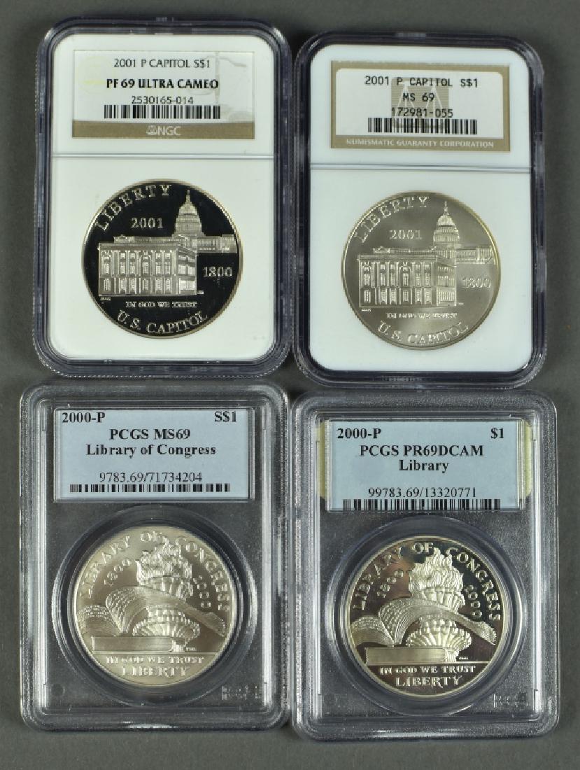 Four US Commemorative Dollars 2000P Library of Congress (1 of 2)