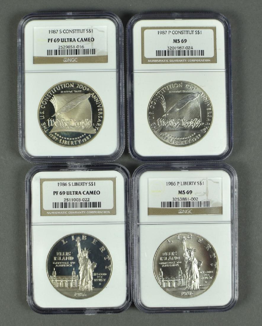 Four US Commemorative Dollars 1986S Statue of Liberty (1 of 2)