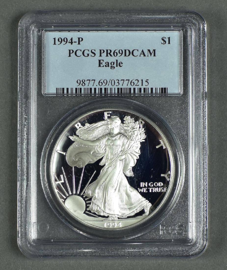 1994P US Proof Silver Eagle PCGS PR69 Deep Cameo. (1 of 2)