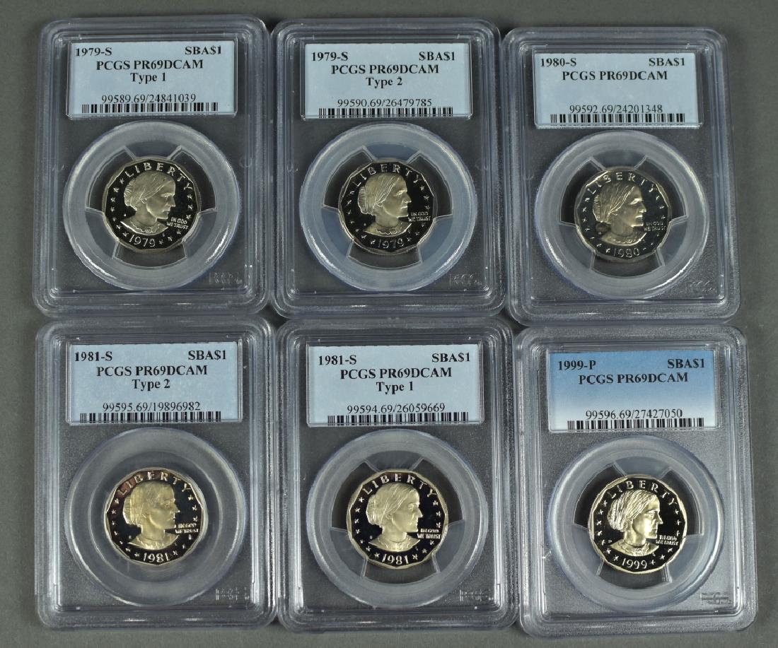 Set of 6 Susan B. Anthony Dollar Proof Coins All are (1 of 2)