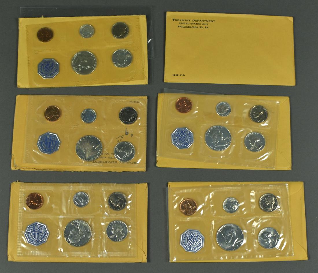 6 US Proof Sets in Original Envelopes 1960, 1961, 1962, (1 of 4)