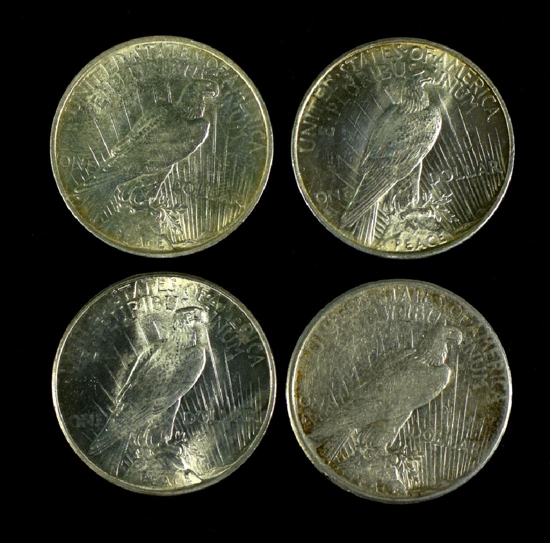 3 Uncirculated Peace Dollars MS62-63 and a 1925 Peace (1 of 2)