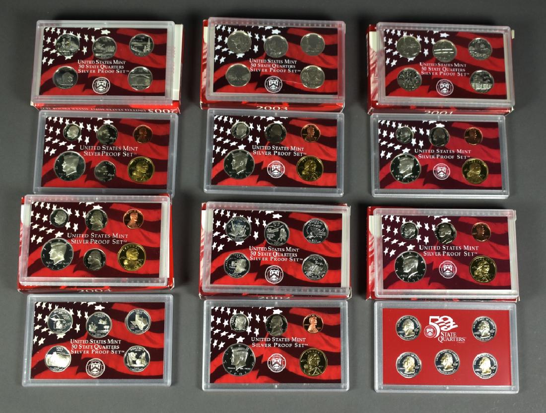 6 US Silver Proof Sets 2000-2005 in original packaging. (1 of 6)