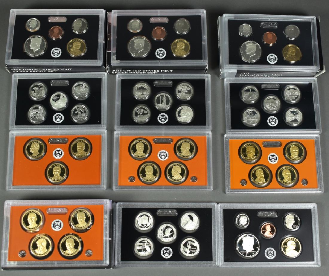 4 US Silver Proof Sets 2011, 2013, 2015, 2016. In (1 of 7)