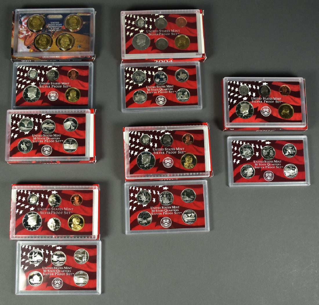 5 US Silver Proof Sets 2002-2005 and 2007. In original (1 of 6)