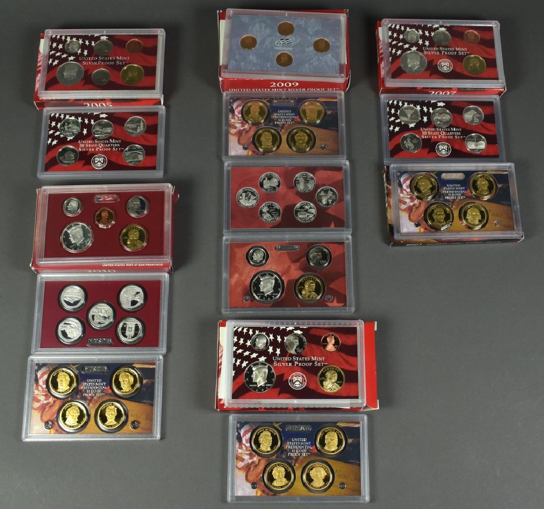 5 US Silver Proof Sets 2005, 2007-2010. In original (1 of 6)