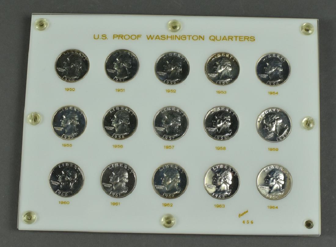 15 Proof Silver Washington Quarters 1950-1964 in custom (1 of 2)