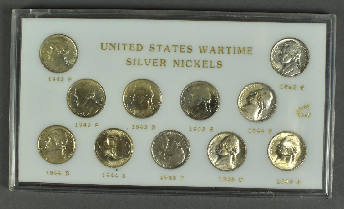 Uncirculated 11 Silver Wartime Jefferson Nickels Set. (1 of 2)