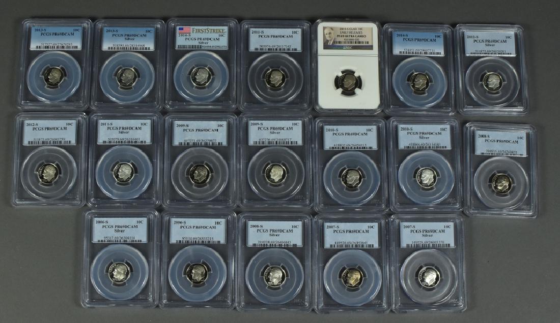 2006S to 2014S Roosevelt Proof Dimes In clad and silver (1 of 5)