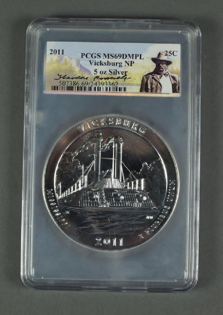 2011 5 Oz. Silver Vicksburg America the Beautiful Coin (1 of 2)