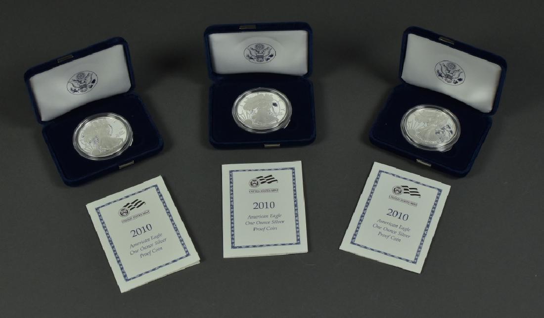 Three 2010W Silver Eagle Proofs All in original boxes. (1 of 4)