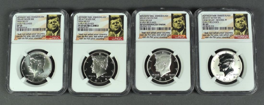 2014 Kennedy Half 50th Anniversary Silver Set Graded by (1 of 2)