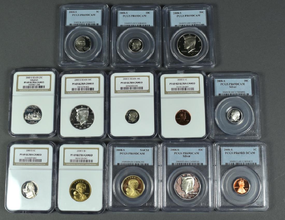 13 Slabbed Proof Coins 2000S Cent, Nickel, Dollar NGC (1 of 5)