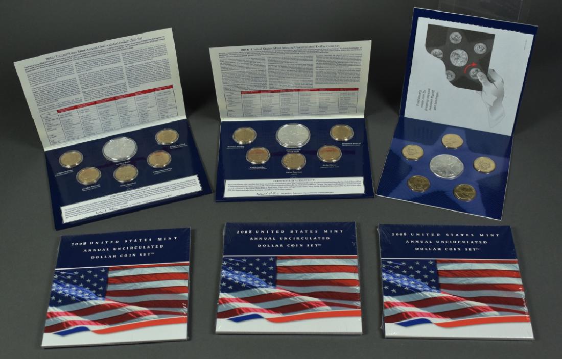 7 Coin Uncirculated Dollar Coin Sets Each has a Silver (1 of 4)