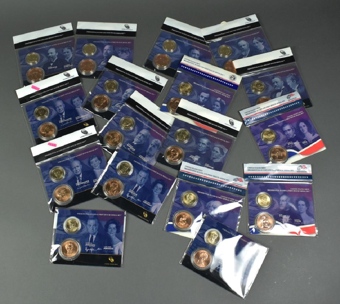 17 Presidential Dollar and Spouse Medal Sets Includes (1 of 4)